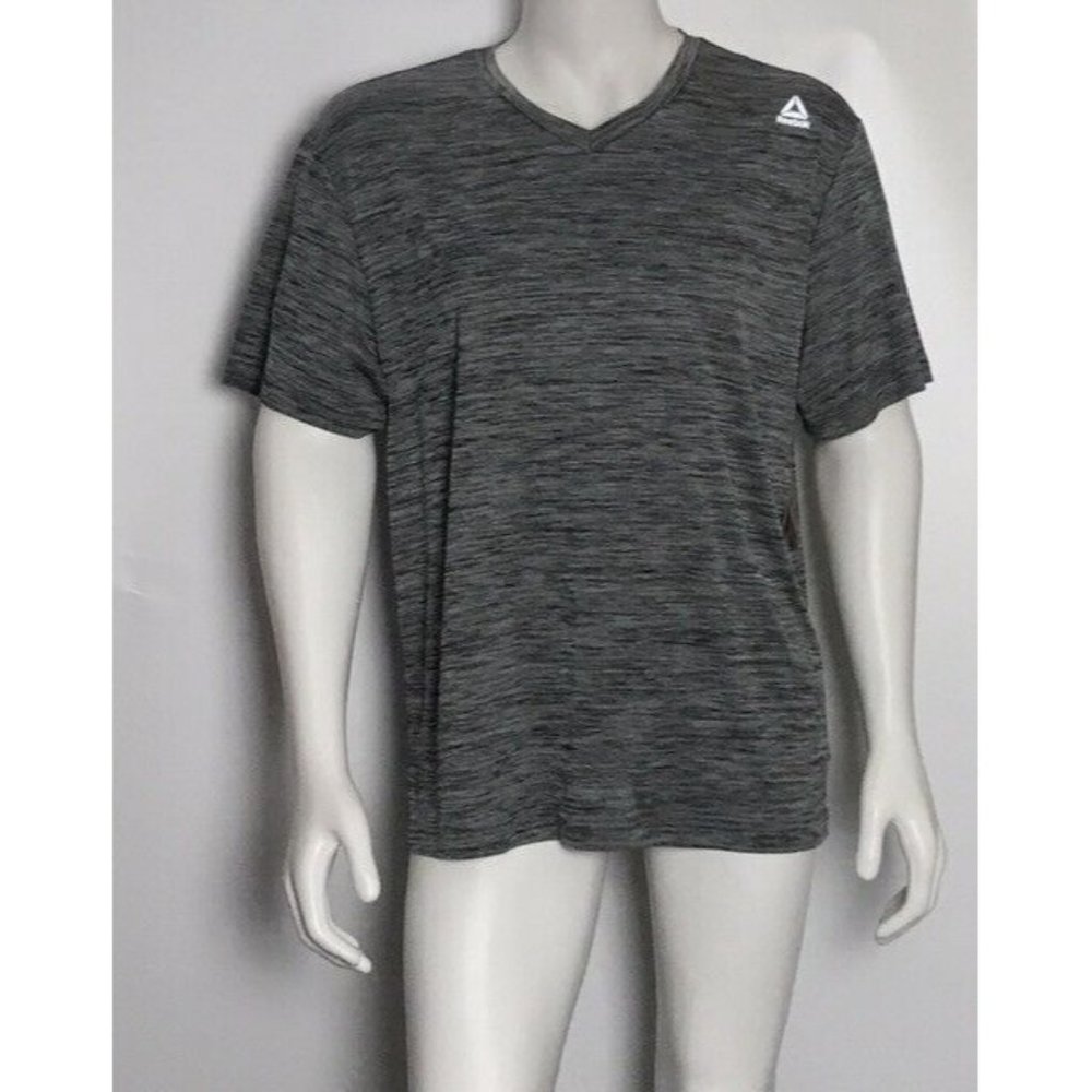⚒️Men’s Reebok T-Shirt V Neck Style REM181TS14012 Charcoal Heather Size XL